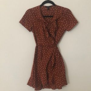 Polka dot tie mini dress